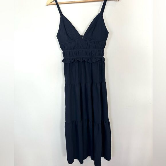 En Saison Navy Tiered Midi Dress - Picture 1 of 4